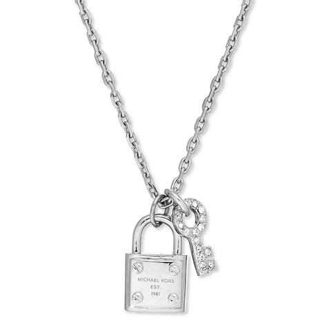 michael kors necklace padlock|michael kors silver necklace.